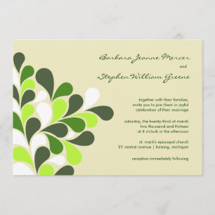 Modern Spring Green Wedding Invitations