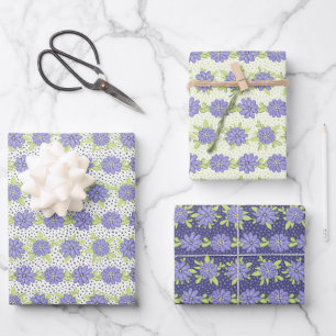 Modern Spring Lilac Purple Flowers Floral Wrapping Paper Sheet