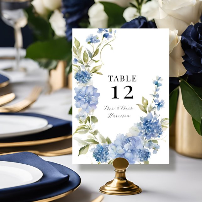 Modern Spring Summer Floral Blue Hydrangea Wedding Invitation (Creator Uploaded)