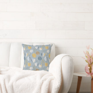 Modern Spring Tulip Botanical Throw Pillow