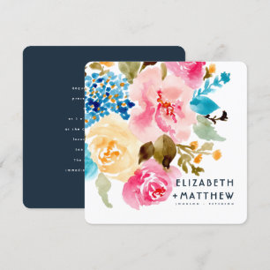 Modern Spring Watercolor Floral Wedding Invitation