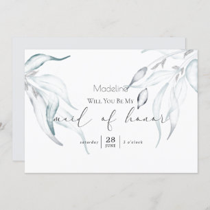 Modern Springtime Eucalyptus Matron of Honour Invi Invitation