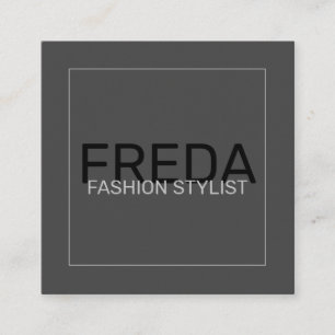 Modern Square Black Fashion Stylist Business Card
