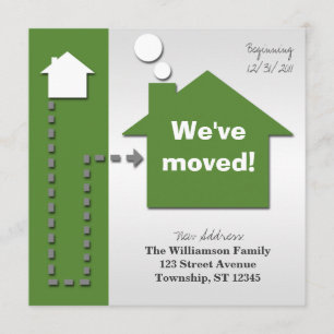 Modern Square Bold Green Moving Announcements