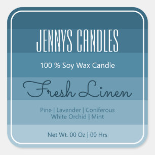 Modern Square Border Pastel Rainbow Ombre Blue Square Sticker