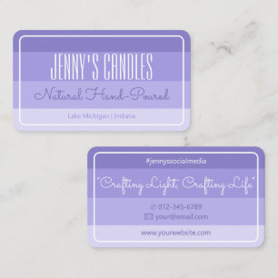 Modern Square Border Pastel Rainbow Ombre Lilac Business Card
