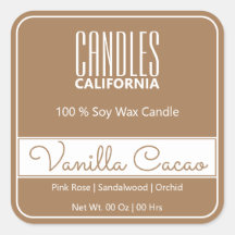 Modern Square Border Simple Light Brown Candles