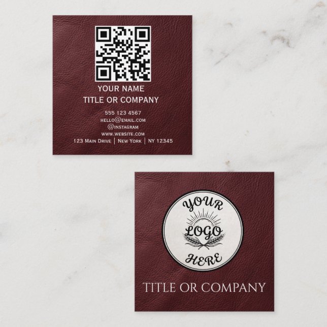  modern square business cards, QR Code Card (Front/Back)