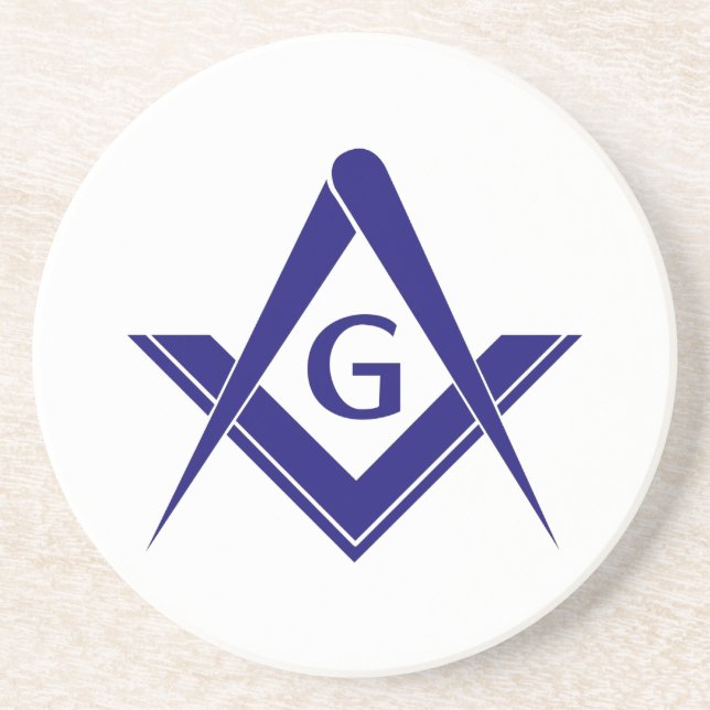 Modern Square & Compasses Coaster (Front)