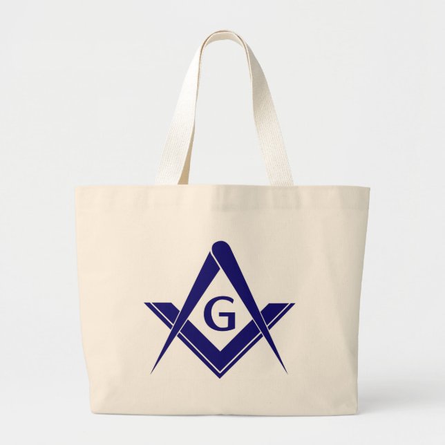 Modern Square & Compasses Large Tote Bag (Front)