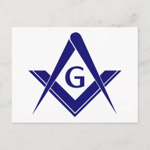 Modern Square & Compasses Postcard