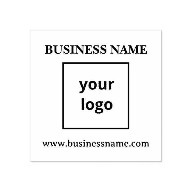 Modern Square Custom Business Logo Website Rubber  Stamp (Imprint)