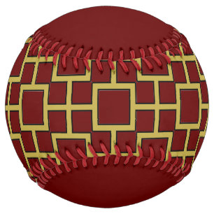 Modern Square Pattern Gold  Softball