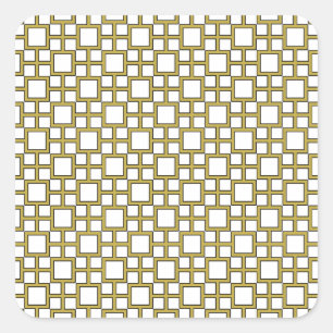 Modern Square Pattern Gold Sticker
