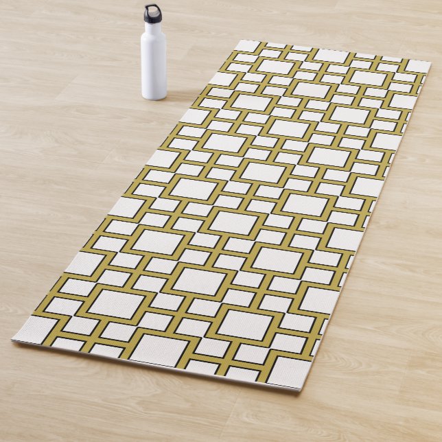 Modern Square Pattern Gold  Yoga Mat (In Situ)