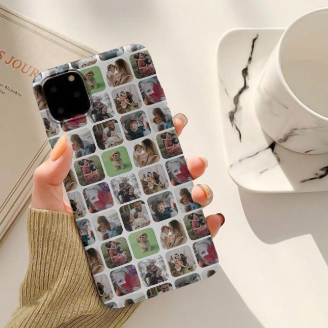 Modern Square Photo Collage Pattern iPhone Case (Creator Uploaded)