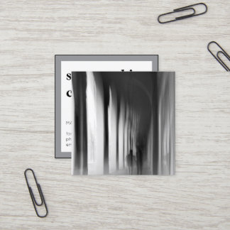 Modern Square Photography Minimalist Black White Business Card