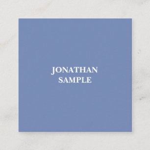 Modern Square Professional Elegant Simple Blue Square Business Card