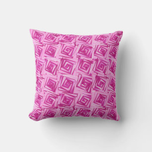 Modern Square Spirals, Orchid and Violet Cushion
