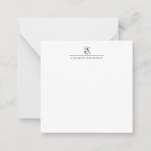 Modern Square Stylish Monogram Name Card