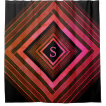 Modern Squares Rustic Pink Geometric Monogram