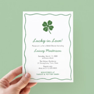 Modern Squiggle St Patricks Day Wedding Shower Invitation