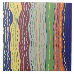 Modern Squiggles 3 6 x 6 Ceramic Tile
