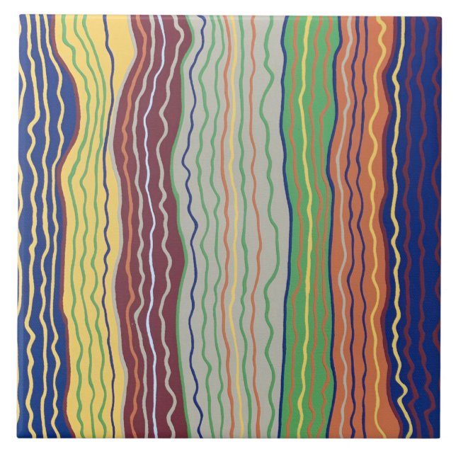 Modern Squiggles 3 6 x 6 Ceramic Tile (Front)