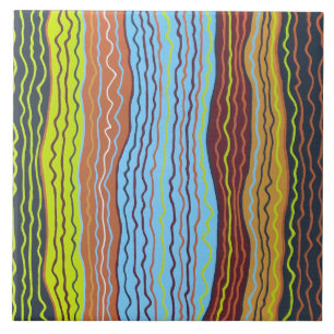 Modern Squiggles 4 6 x 6 Ceramic Tile