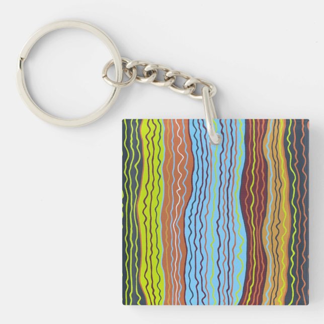Modern Squiggles 4 Keychain (Front)