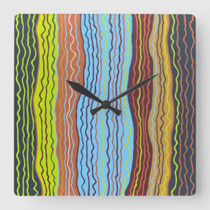 Modern Squiggles 4 Wall Clock