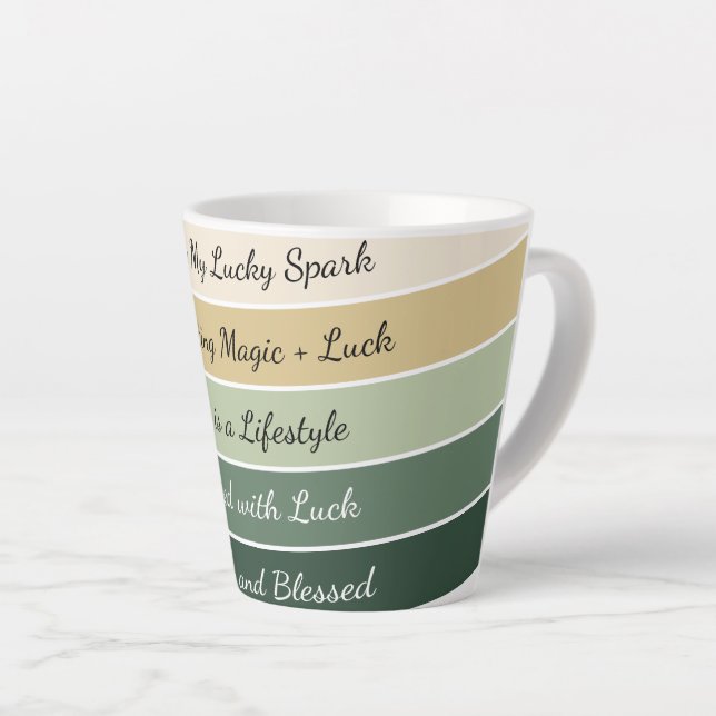 Modern St. Patrick’s Day Gradient Latte Mug (Right Angle)