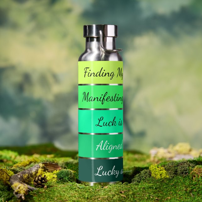 Modern St. Patrick’s Day Gradient Water Bottle (Outdoor (Rotated))