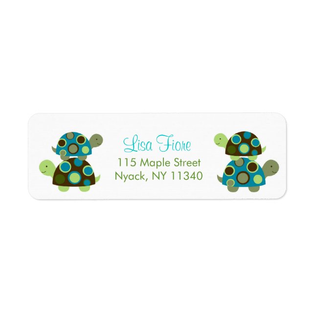 Modern Stacked Turtle Address Labels (Front)