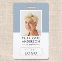 Modern Staff ID Name Logo Business Dusty Blue