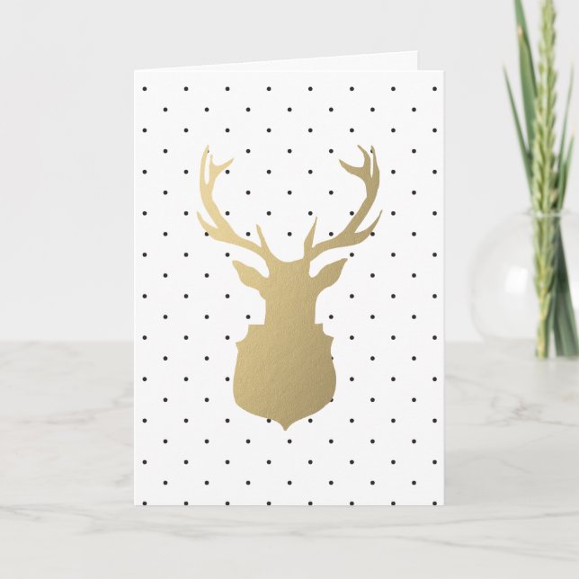Modern Stag | Holiday Photo Greeting Card (Front)