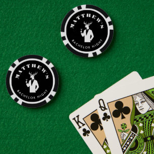 Modern Stag Party Black Casino Bachelor Party Poker Chips