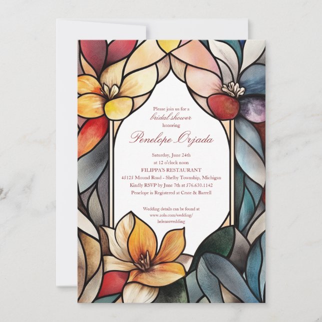 Modern Stained Glass Bridal Shower Invitation (Front)