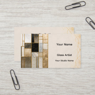 Modern Stained Glass Business Card Luxury Salon