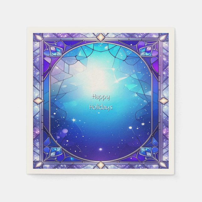 Modern Stained Glass Holiday Napkin (Front)
