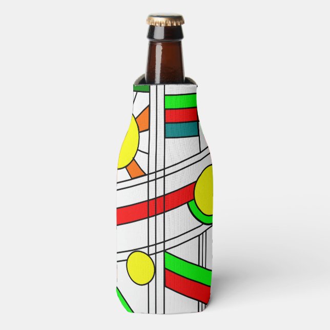 Modern Stained-Glass Look Bottle Cooler (Bottle Front)