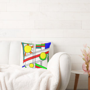 Modern Stained-Glass Look Cushion