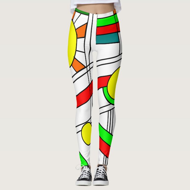 Modern Stained-Glass Look Leggings (Front)