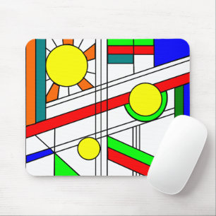 Modern Stained-Glass Look Mouse Mat