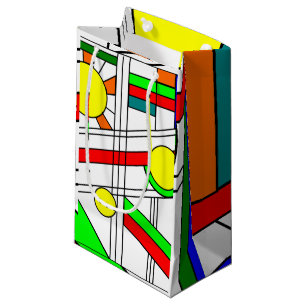 Modern Stained-Glass Look Small Gift Bag