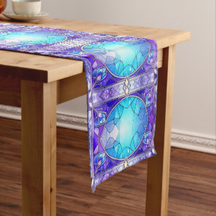 Modern Stained Glass Pattern Table Runner