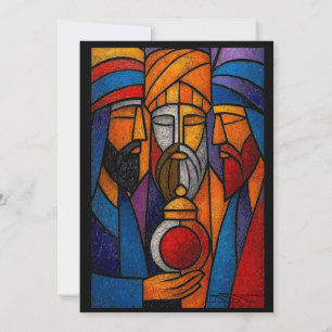 Modern Stained Glass Three Wise Men Invitation
