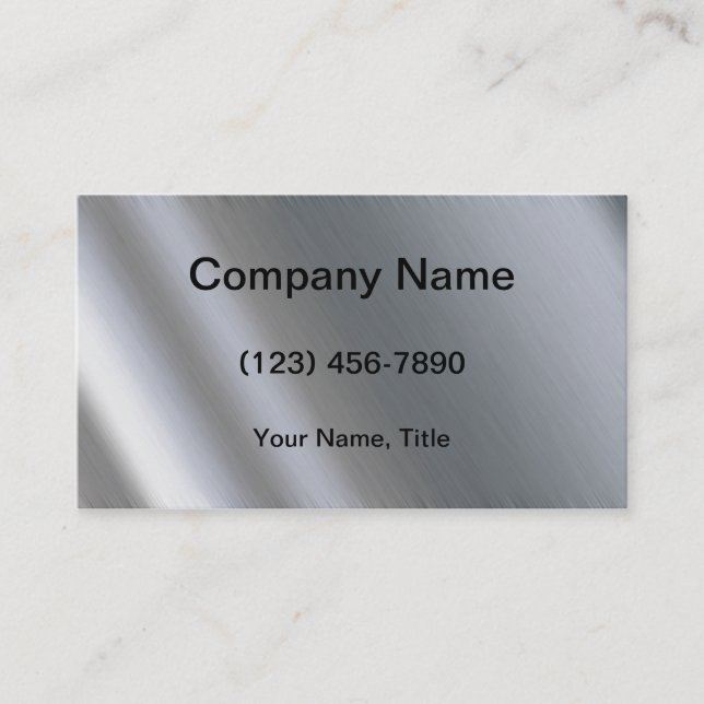 Modern Stainless Steel Metal Business Card (Front)