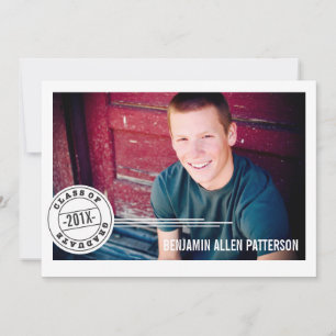 Modern Stamp Photo Graduation Party Announcement