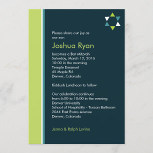Modern Star Bar Mitzvah Invitation